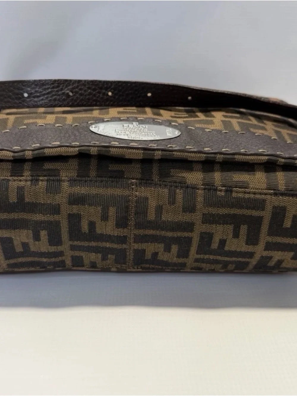 Fendi Brown Zucca Logo Messenger Bag